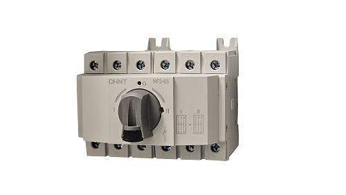 Выключатель-разъединитель реверсивный NF2-63/HHRIM32 I-0-II 3п 63А со ст. ручкой на DIN-рейку или монт. плату CHINT
