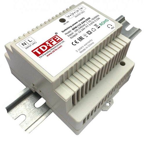 Блок питания с регулируемым напряжением на DIN-рейку 80W/12-24V/DIN Faraday 