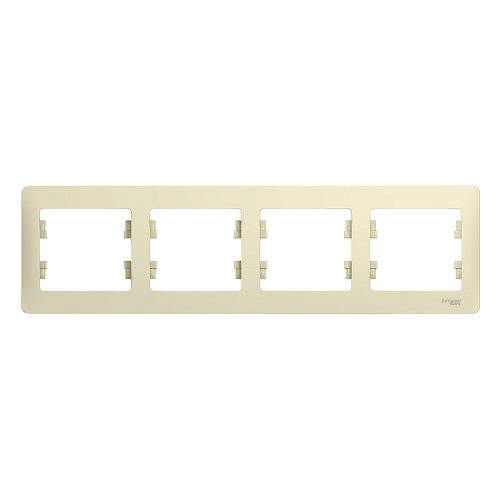 Рамка 4 поста горизонтальная (бежевый) GLOSSA SE