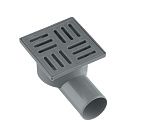 Трап ПП 50 гор. выпуск решётка из пластика 100х100мм сухой затвор РосТурПласт