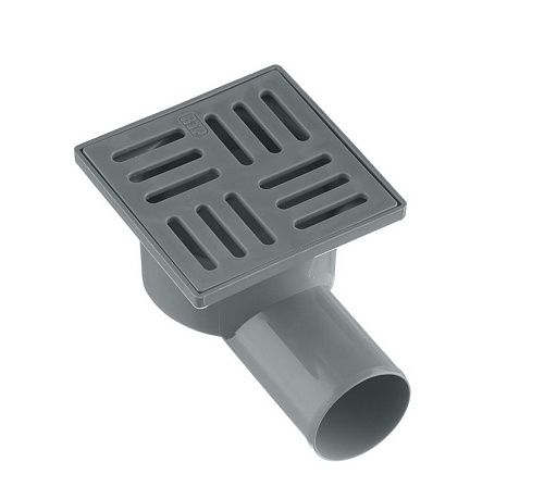 Трап ПП 50 гор. выпуск решётка из пластика 100х100мм сухой затвор РосТурПласт