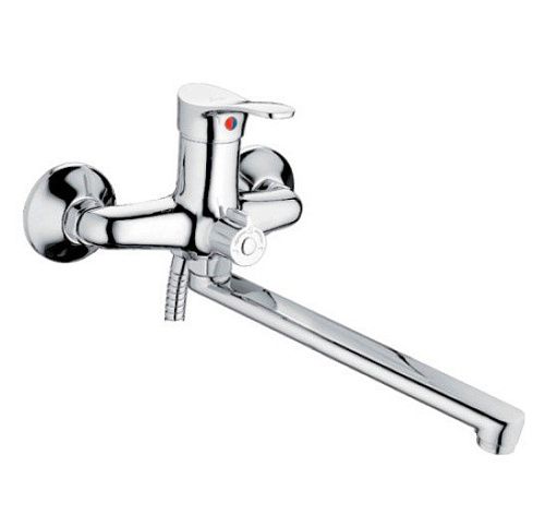 Смеситель для ванны картридж 35мм длинный излив L30F дивертор в корпусе LEDEME L2214 (Гарантия 5 лет)