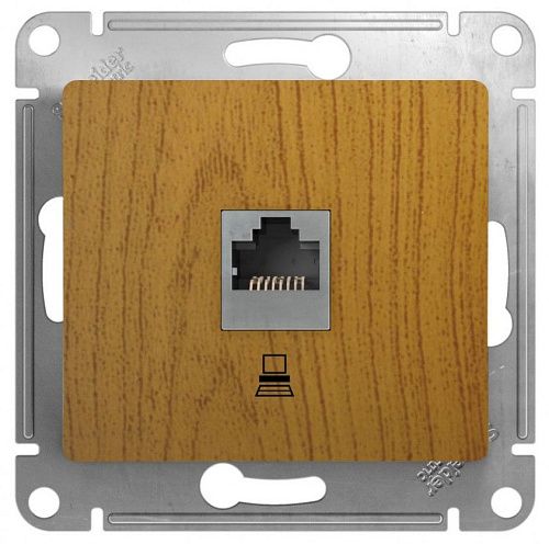SE Розетка компьютерная RJ45 кат.5E (дуб) (GLOSSA)