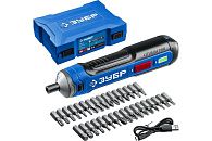 Отвертка аккумуляторная ZUBR GO 4 Vmax кейс 33 биты Профессионал ЗУБР 