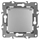 Розетка 2P+E Schuko с защитными шторками с крышкой 16A (алюминий) Эра12 ЭРА (12-2103-03)