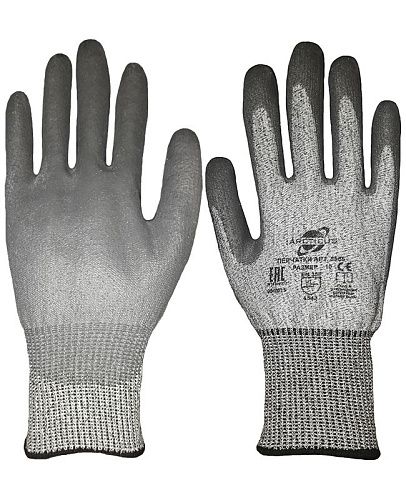 Перчатки трикотажные порезостойкие специальное волокно серые размер 9 Arcticus