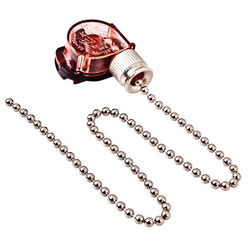 Выключатель для настенного светильника с цепочкой 3А 220В Silver REXANT