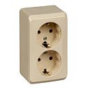 Розетка ОУ 2-я с заземлением (кремовый) ЭТЮД SE