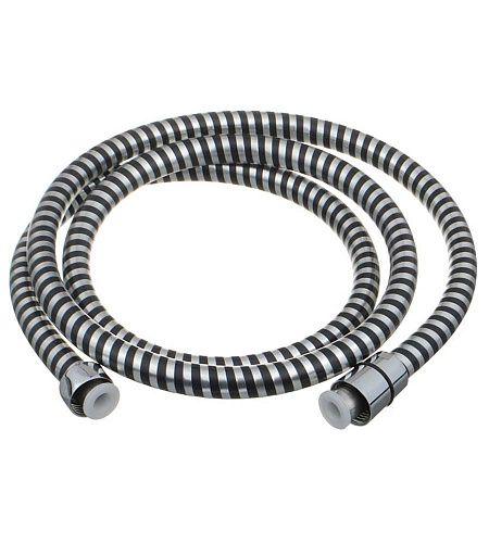 Шланг для душа 150cm 1/2"*1/2"конус имп/имп MELODIA ПВХ Серебро чёрное MKP20383P_sb
