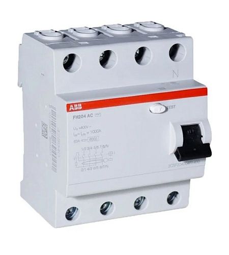 Устройство защитного отключения 4п 63А 30мА тип AC FH204 AC-63/0.03 ABB ФЛ