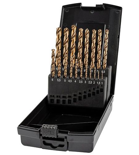 Набор сверл по металлу 1.0-10.0мм x 0.5 DIN 338 HSS-E Co5 Тип VA 5xD (19 шт) ZALTAR
