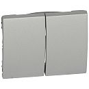 771312 Лицевая панель для 2кл выключателя ALUMINIUM Galea Life Legrand