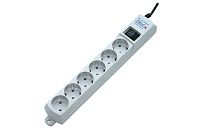 Сетевой фильтр 6 гнезд с индикацией 5.0м (белый) Pilot-S ZIS