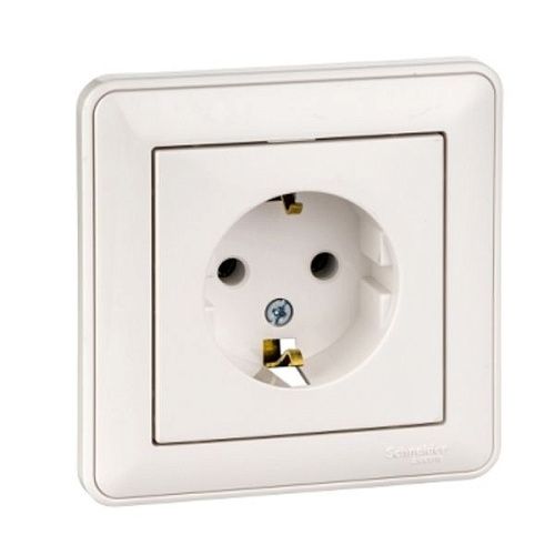 Розетка СУ с заземлением в сборе (белый) W59 SE