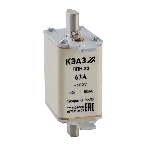 Плавкая вставка ППН-33-X3-00-160А-УХЛ3 160А габарит 00 IP00 КЭАЗ (111351)