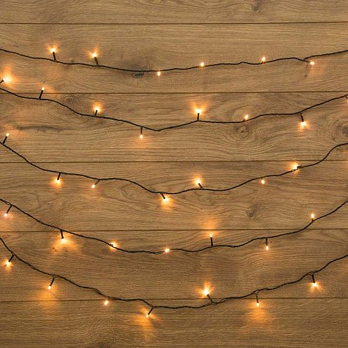 Гирлянда светодиодная Твинк лайт 220В 6м 40 диодов IP20 черный провод Neon-Night теплый белый