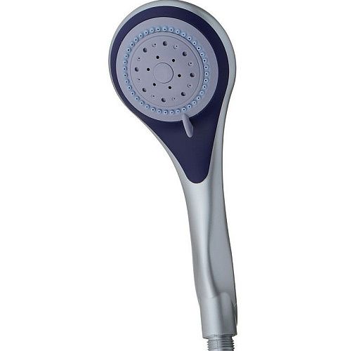 Лейка для душа 3-функциональная d=100мм матовый хром/синий/серый MELODIA MKP20558P