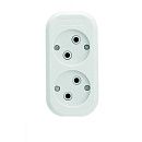 Колодка ОУ 2 гнезда б/з IP20 (белый) АБС-пластик UNIVersal