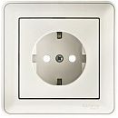 Розетка СУ с заземлением с защитными шторками в сборе (белый) W59 SE