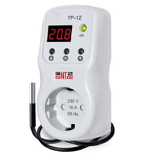 Реле температурное ТР-12-2 Вилка-розетка 122x61x76 мм встроенное реле напряж.(Новатек-Электро)