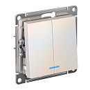 Выключатель 2кл с подсветкой схема 5а 10АХ (жемчуг) ATLASDESIGN SE