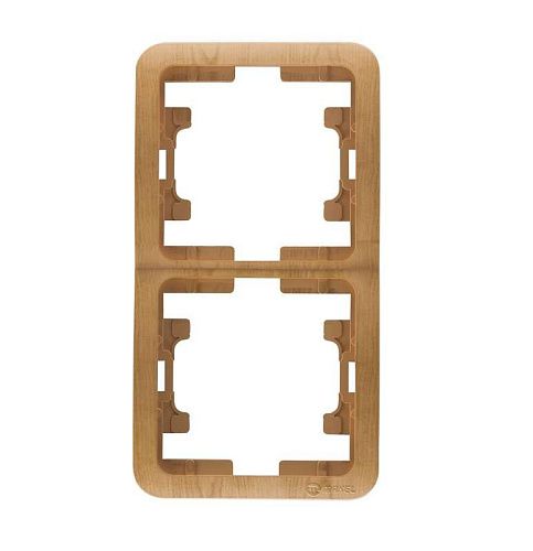 Рамка 2 поста вертикальная (дуб) Mimoza star Mese MAKEL