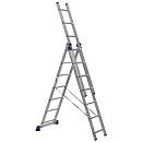 Лестница алюминиевая трехсекционная 7 ступеней 3х196/307/393см ALUMET (H3 5307)