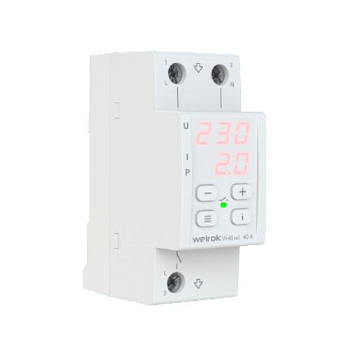 Реле напряжения DIN 40А 220В VI-40 red многофункциональное WELROK