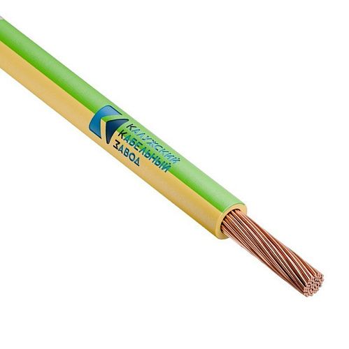 Провод установочный ПуГВнг(А)-LS 35.0 (желто-зеленый) Калужский кабельный завод (ККЗ) (ГОСТ)
