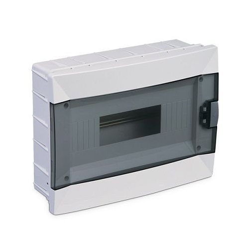 Бокс встраиваемый 12 модулей 225х295х97мм с N/PE-9/0 прозрачная дверь IP40 (белый) Makel (63012)