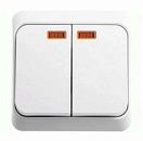 Выключатель ОУ 2кл с подсветкой (белый) ЭТЮД SE