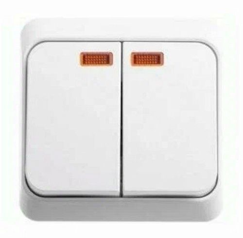 Выключатель ОУ 2кл с подсветкой (белый) ЭТЮД SE