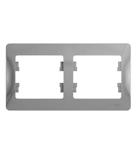 Рамка 2 поста горизонтальная (алюминий) GLOSSA SE