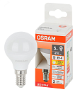Лампа светодиодная шар LS CLP 40 6W/827 170-250V FR E14 470lm d45x79 40000h матовый OSRAM Лампа светодиодная шар LS CLP 40 6W/827 170-250V FR E14 470lm d45x79 40000h матовый OSRAM