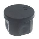 Коробка распределительная ОУ 70х50мм с крышкой 4 ввода двухкомпонентная безгалогенная (HF) IP66 (черная) Промрукав