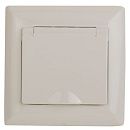 Розетка 2P+E Schuko с крышкой 16А (слоновая кость) Intro Solo ЭРА (4-203-02)