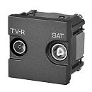 Розетка TV-R/SAT 2-модульная одиночная с накладкой N2251.3 AN (антрацит) Zenit ABB