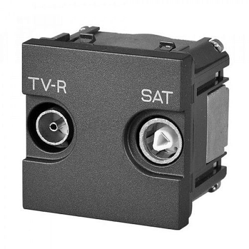 Розетка TV-R/SAT 2-модульная одиночная с накладкой N2251.3 AN (антрацит) Zenit ABB