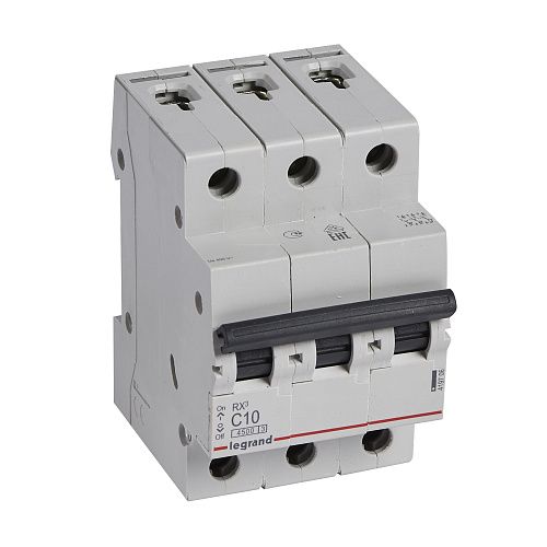 Автоматический выключатель 3п C10 4.5кА RX3 Legrand (419706)