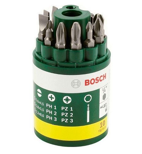 Набор бит 10 предметов с универсальным держателем PROMOLINE BOSCH (2607019454)