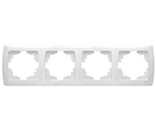 Рамка 4 поста горизонтальная (белый) Carmen VI-KO