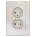 Розетка 2-я без заземления 16А в сборе (жемчуг) ATLASDESIGN SE