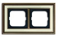 Рамка 2 поста 1722-848-500 (латунь античная/слоновая кость) Династия ABB