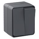 Выключатель ОУ 2кл 10АХ IP54 (антрацит) AtlasDesign Profi54 SE