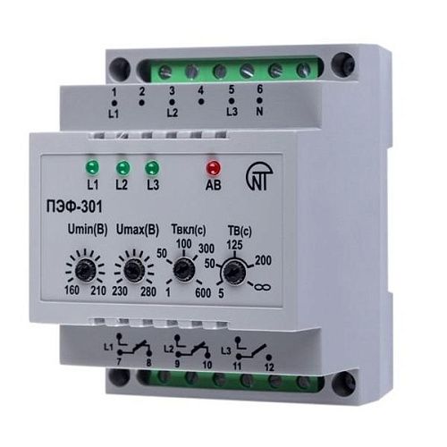 Переключатель фаз автоматический ПЭФ-301 Новатек-Электро