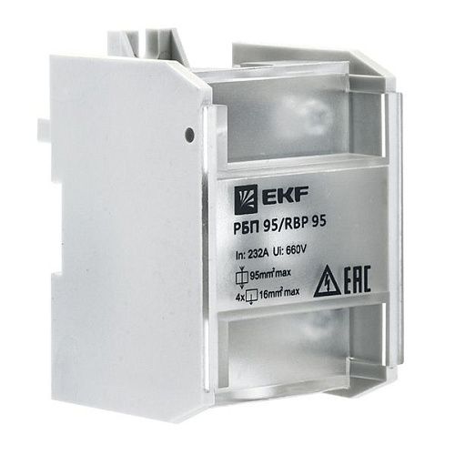 Распределительный блок РБП 95 (1х95-4х16мм2) 1п 232/100А проходной EKF PROxima