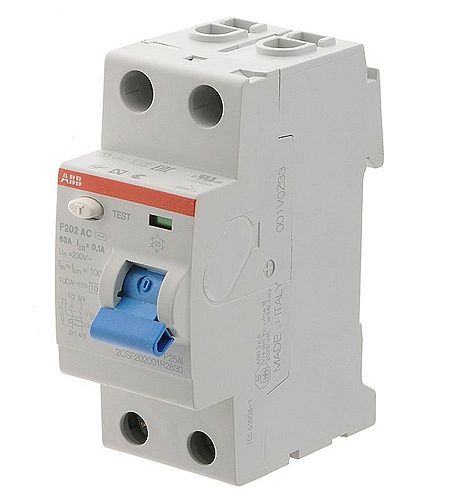 Устройство защитного отключения 2п 63А 100мА тип AC F202 AC-63/0.1 ABB ФЛ