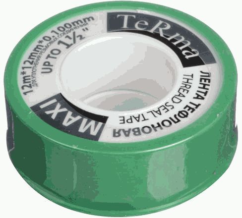 Лента ФУМ для воды 12мм*0.1мм*12м TERMA MAXI 10033 Лента ФУМ для воды 12мм*0.1мм*12м TERMA MAXI 10033