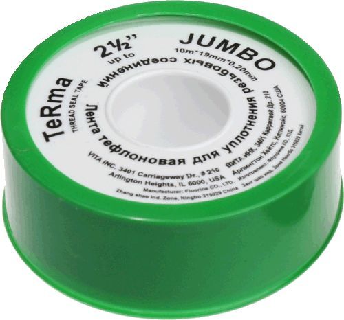 Лента ФУМ для воды JUMBO 10мх19ммх0.2мм TERMA 10034 Лента ФУМ для воды JUMBO 10мх19ммх0.2мм TERMA 10034