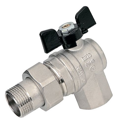 Кран шаровой 3/4 ВР/НР С АМЕРИКАНКОЙ УГЛОВОЙ (ручка бабочка) Bugatti Oregon Кран шаровой 3/4 ВР/НР С АМЕРИКАНКОЙ УГЛОВОЙ (ручка бабочка) Bugatti Oregon